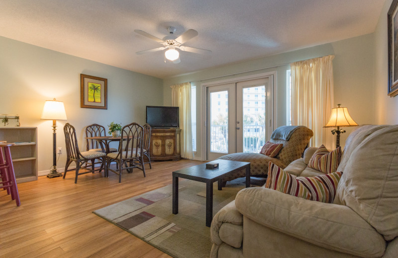 Rental living room at Grand Caribbean Resort.