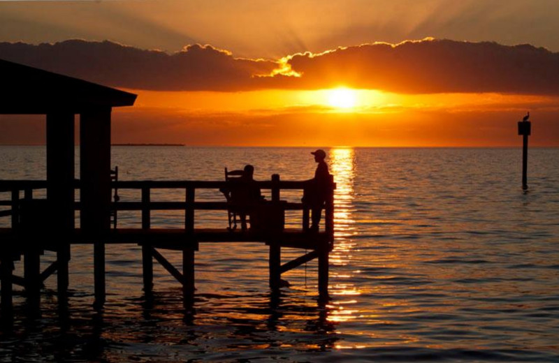 Sunset at The Lighthouse Inn at Aransas Bay.