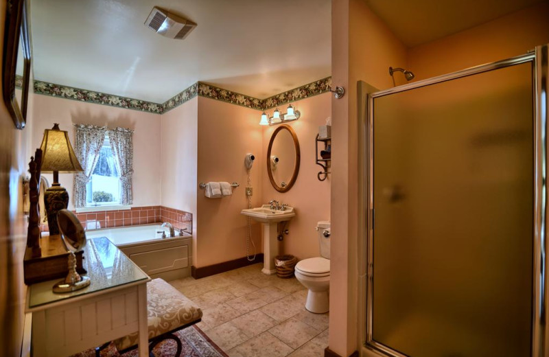 Guest bathroom at Darby Field Inn.