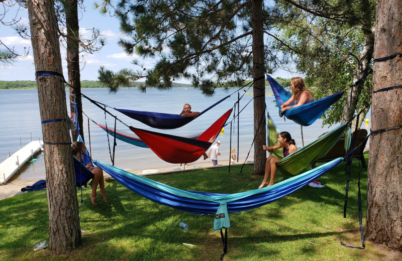 Hammocks at Eagle Beach Resort.