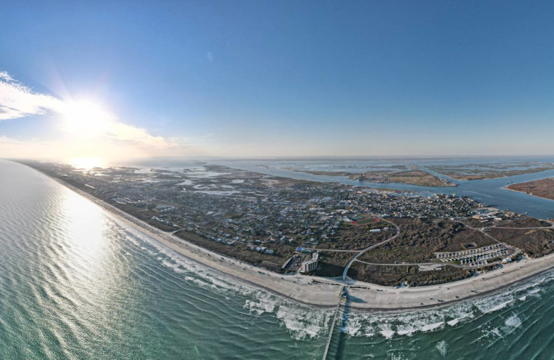 Aerial view of island at Starkey Properties.