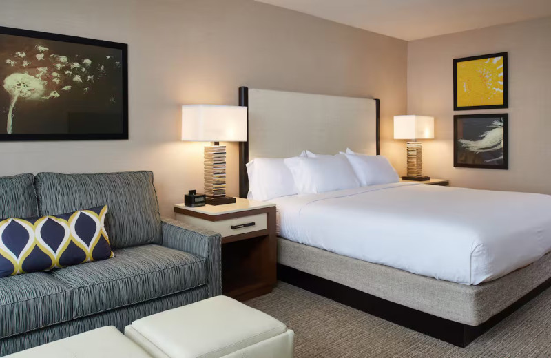 Guest room at DoubleTree by Hilton Hotel Fresno Convention Center.