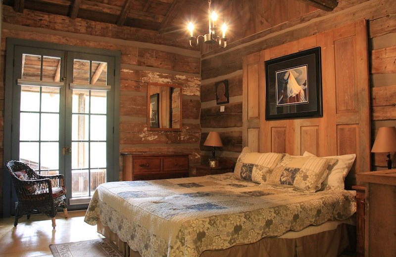 Cabin bedroom at Bartlett Lodge.