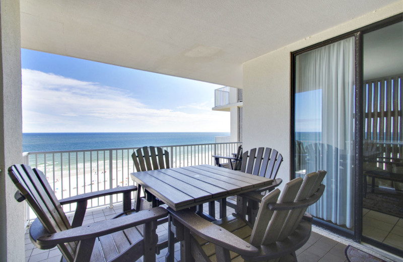 Rental balcony at Gulf Coast Beach Getaways.