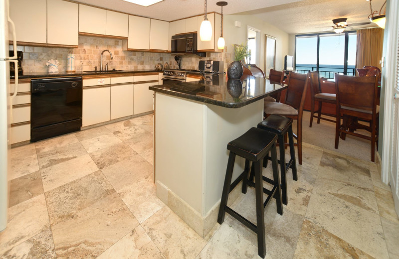 Guest kitchen at Nautilus Condominiums.