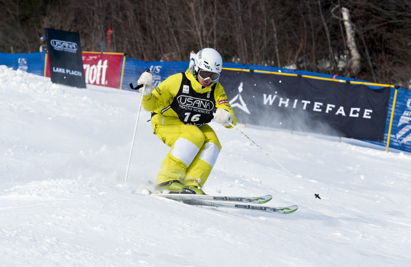 Skiing adventures are not far away from Lake Placid Vacation Homes.