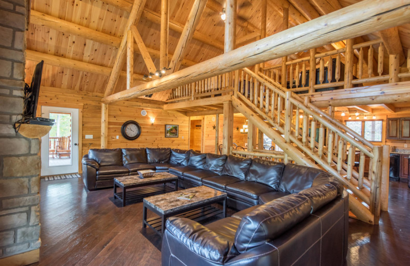 Cabin interior at Cut Above Cabins.