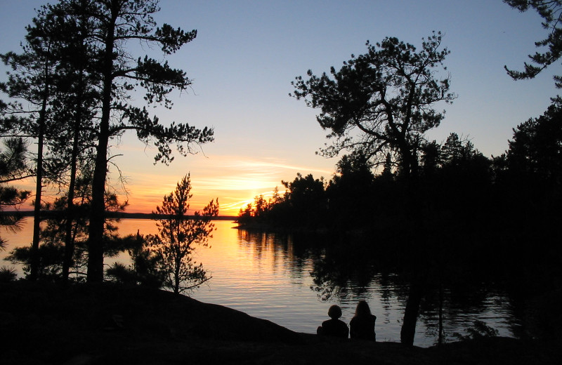 Lake sunset at Pine Aire Resort.