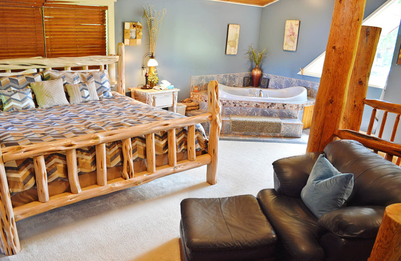 Rental bedroom at Log Country Cove.
