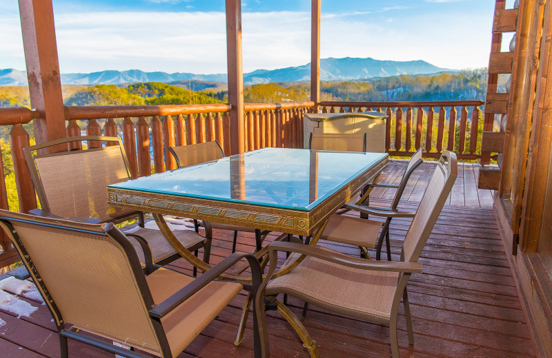 Cabin deck view at SmokyMountains.com.