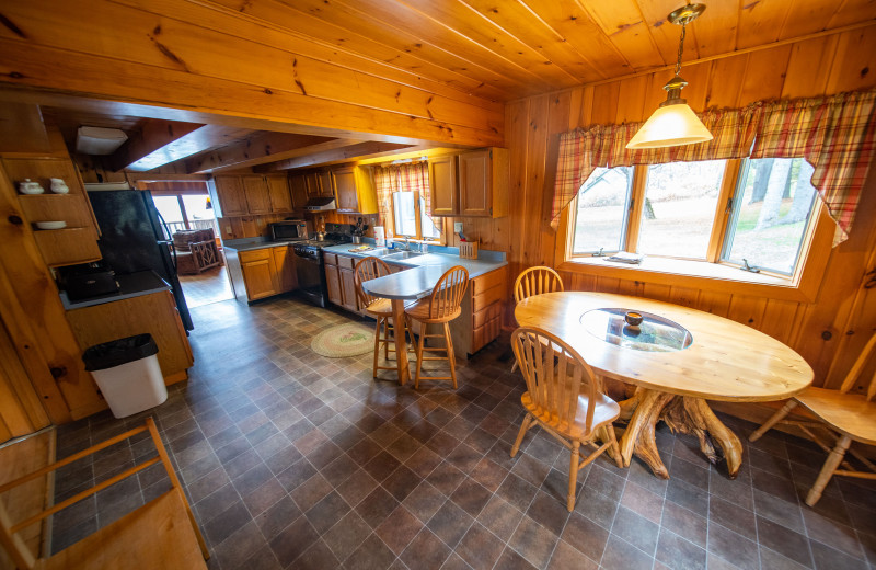 Cabin interior at The Birches Resort.