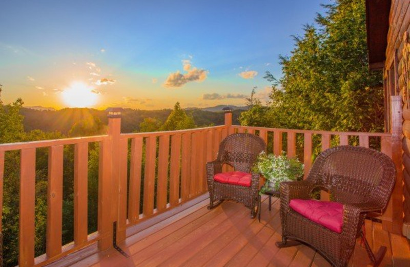 A sunset view from one of American Patriot Getaway's vacation rental decks.