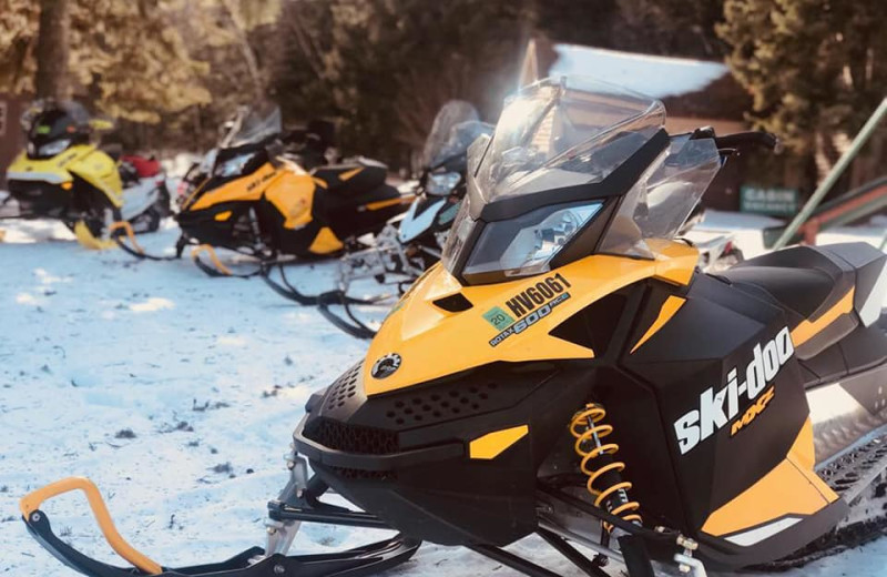 Snowmobiling at Cascade Lodge.