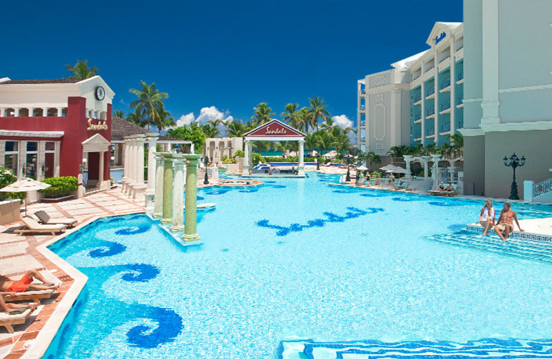 Outdoor pool at Sandals Royal Bahamian Resort and Spa.