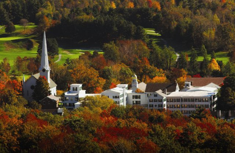 Aerial view of The Inns at Equinox.