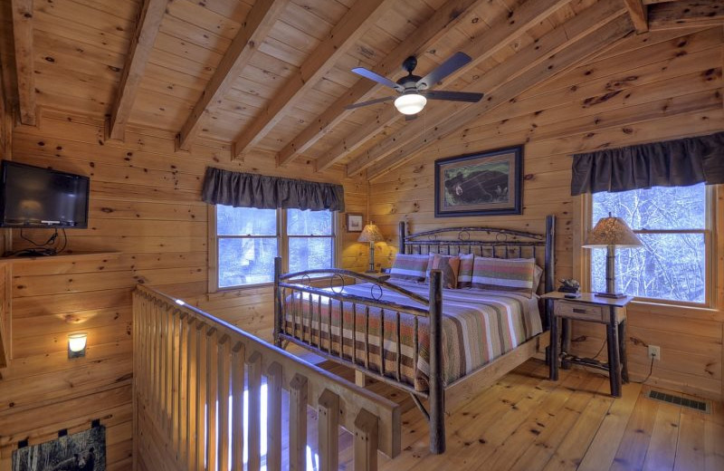 Rental bedroom at My Mountain Cabin Rentals.