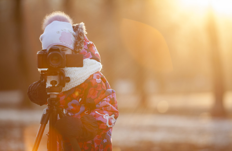 Winter photographer at Adobe Resort.