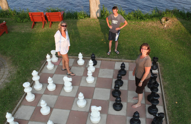 Giant chess at Southview Cottages Resort.