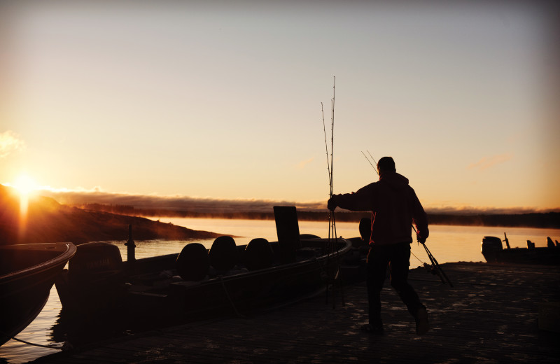 Lake sunset at Tetu Island Lodge.