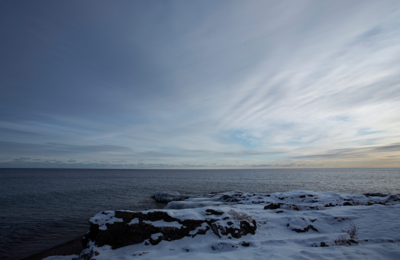 Winter time at Temperance Landing on Lake Superior.