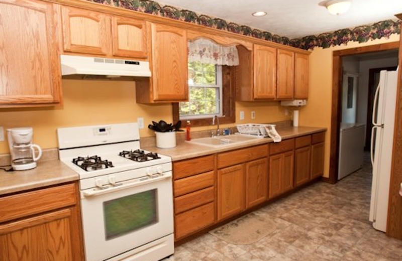 Kitchen view at Willowbrook Cabins.