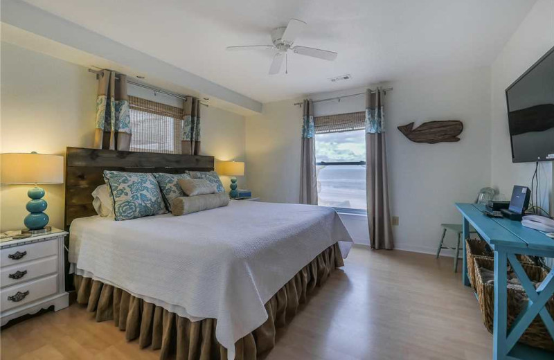 Rental bedroom at Topsail Realty.