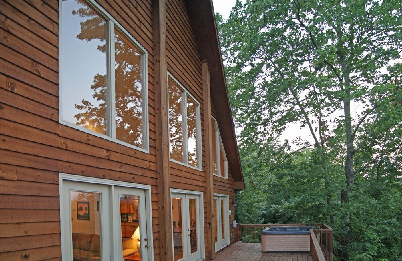 Cabin deck at Georgia Mountain Rentals.