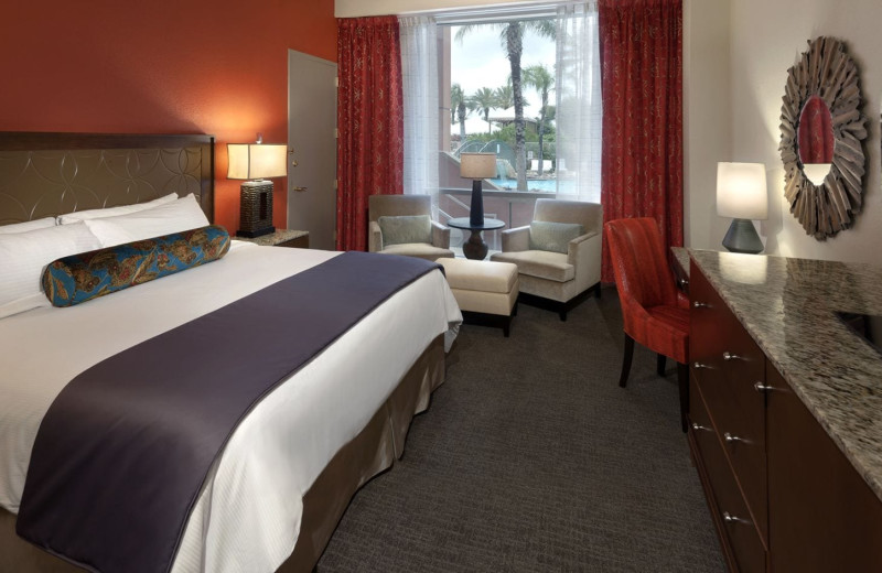 Guest room at Moody Gardens Hotel Spa & Convention Center.