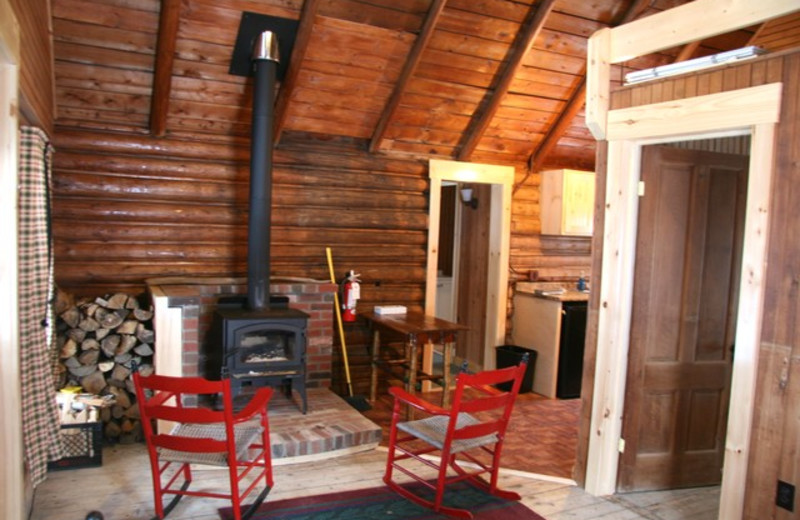 Cabin interior at Bald Mountain Camps Resort. 