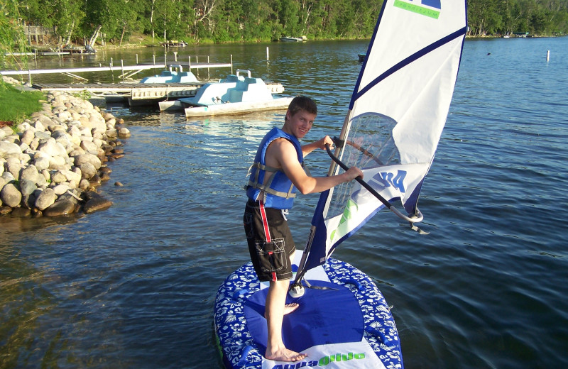 Sailing at Isle O' Dreams Lodge.