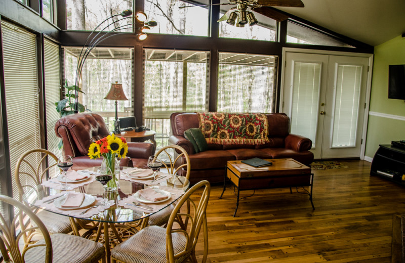 Cabin living room at Asheville Cabins of Willow Winds.