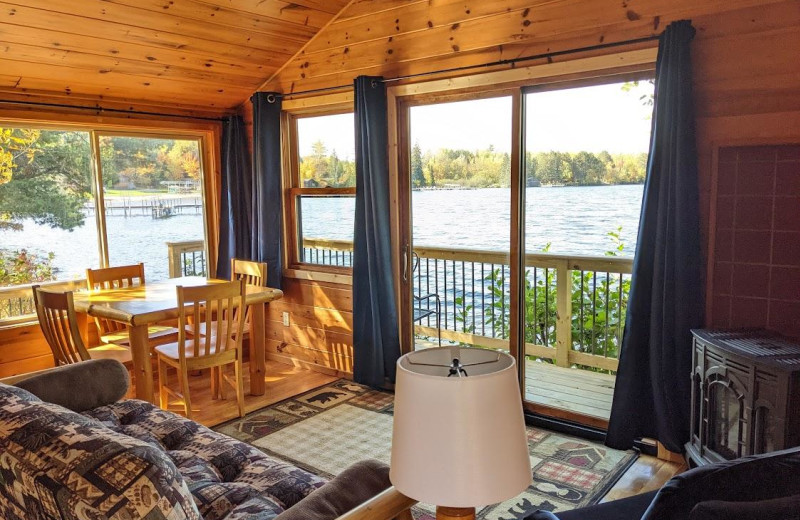 Cabin living room at Pehrson Lodge Resort.