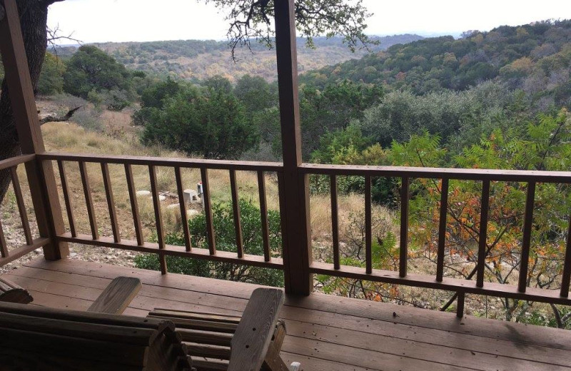 Cabin deck at Walnut Canyon Cabins.