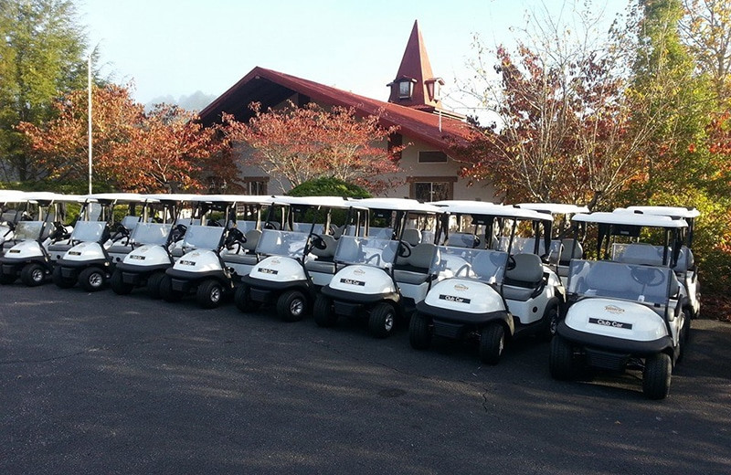 Golf carts at Valhalla Resort Hotel.