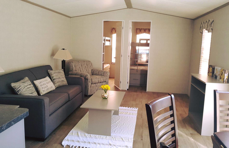 Guest living room at Great Blue Resorts- McCreary's Beach Resort.