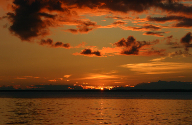 Sunset at Kenai Backcountry Lodge.