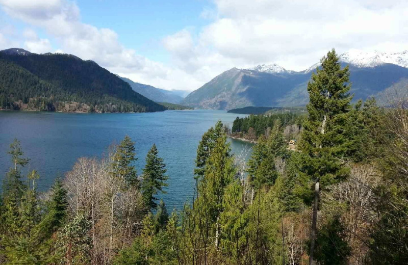 Mountain view at Hood Canal Cottages.