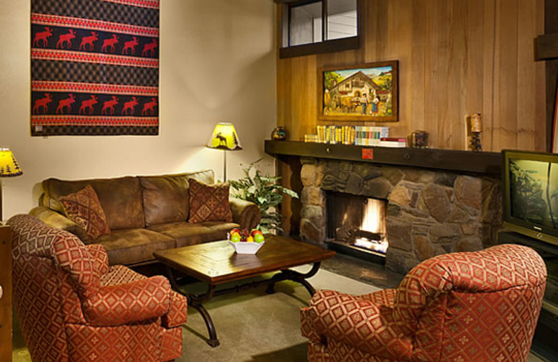Condo living room at Aston Lakeland Village.