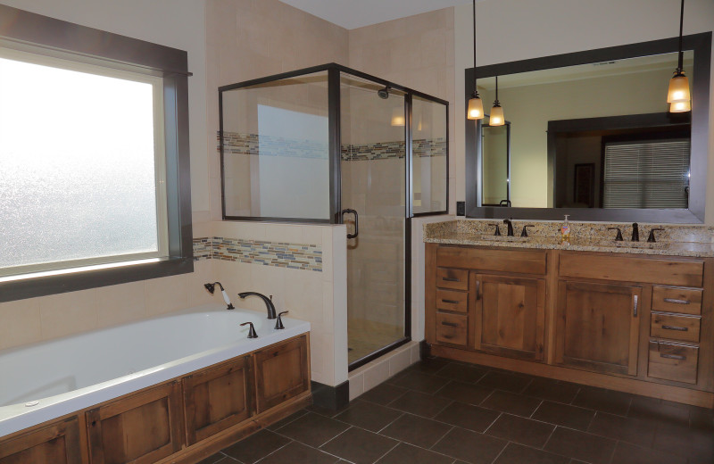 Guest bathroom at Antlers Resort.