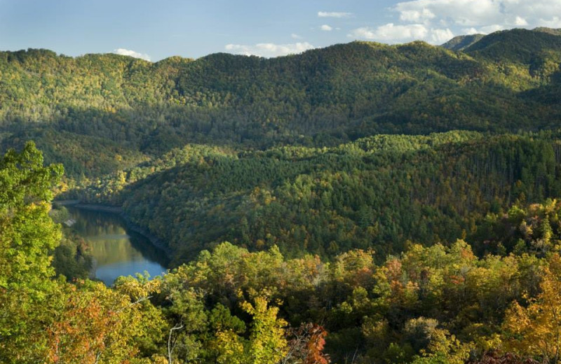 Mountains at Hidden Creek Cabins.