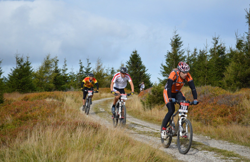 Biking at Harpole's Heartland Lodge.