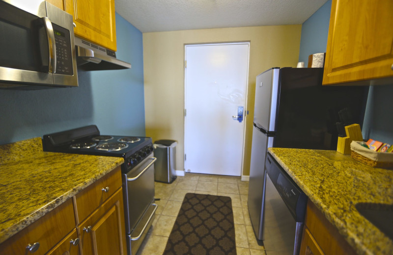 Guest kitchen at Shoreline Island Resort.