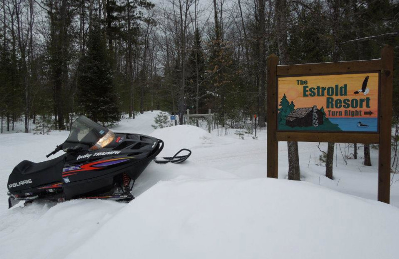 Snowmobiling at The Estrold Resort.