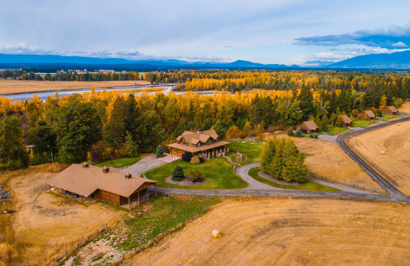 Aerial view of Gentry River Ranch.