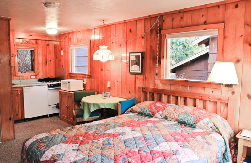 Cottage interior at McGregor Mountain Lodge.