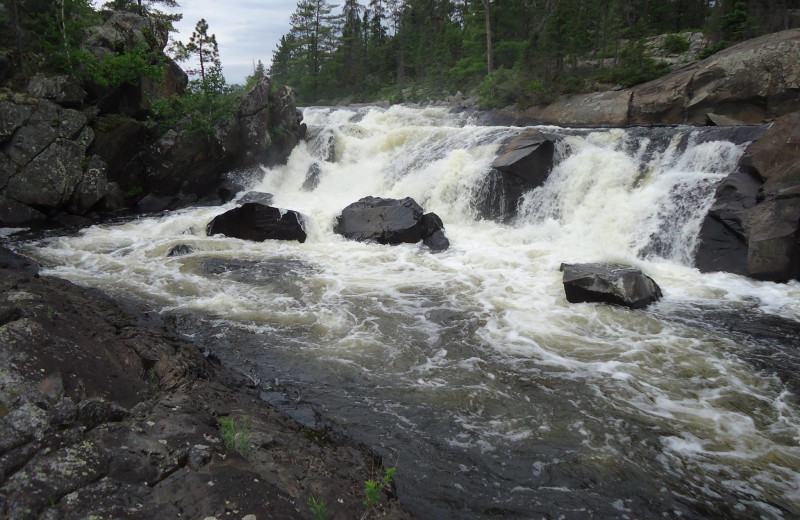 Waterfall at Red Pine Wilderness Lodge.