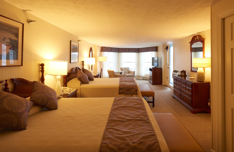 Guest room at The Sparhawk Oceanfront Resort.