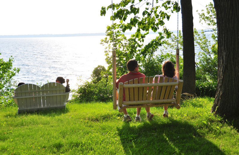 Relaxing by the lake at Tyler Place Family Resort.