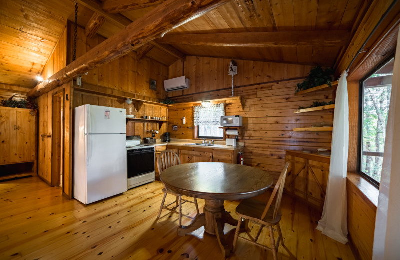 Cabin kitchen at Buffalo River Outfitters.