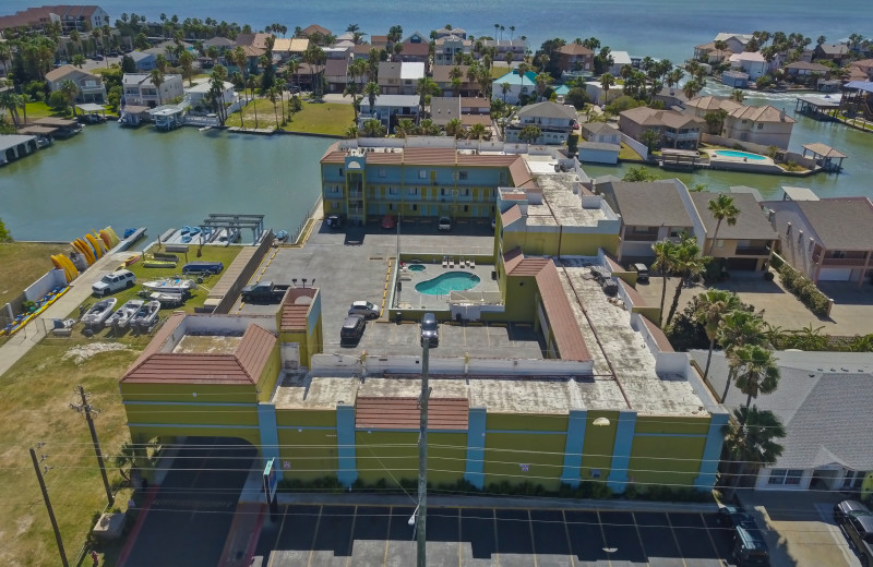 Aerial view of WindWater Hotel & Resort.